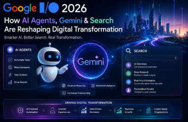 Google IO 2026 How AI Agents, Gemini & Search Are Reshaping Digital Transformation Google I/O 2026 highlighting AI Agents, Gemini, and AI-powered search.